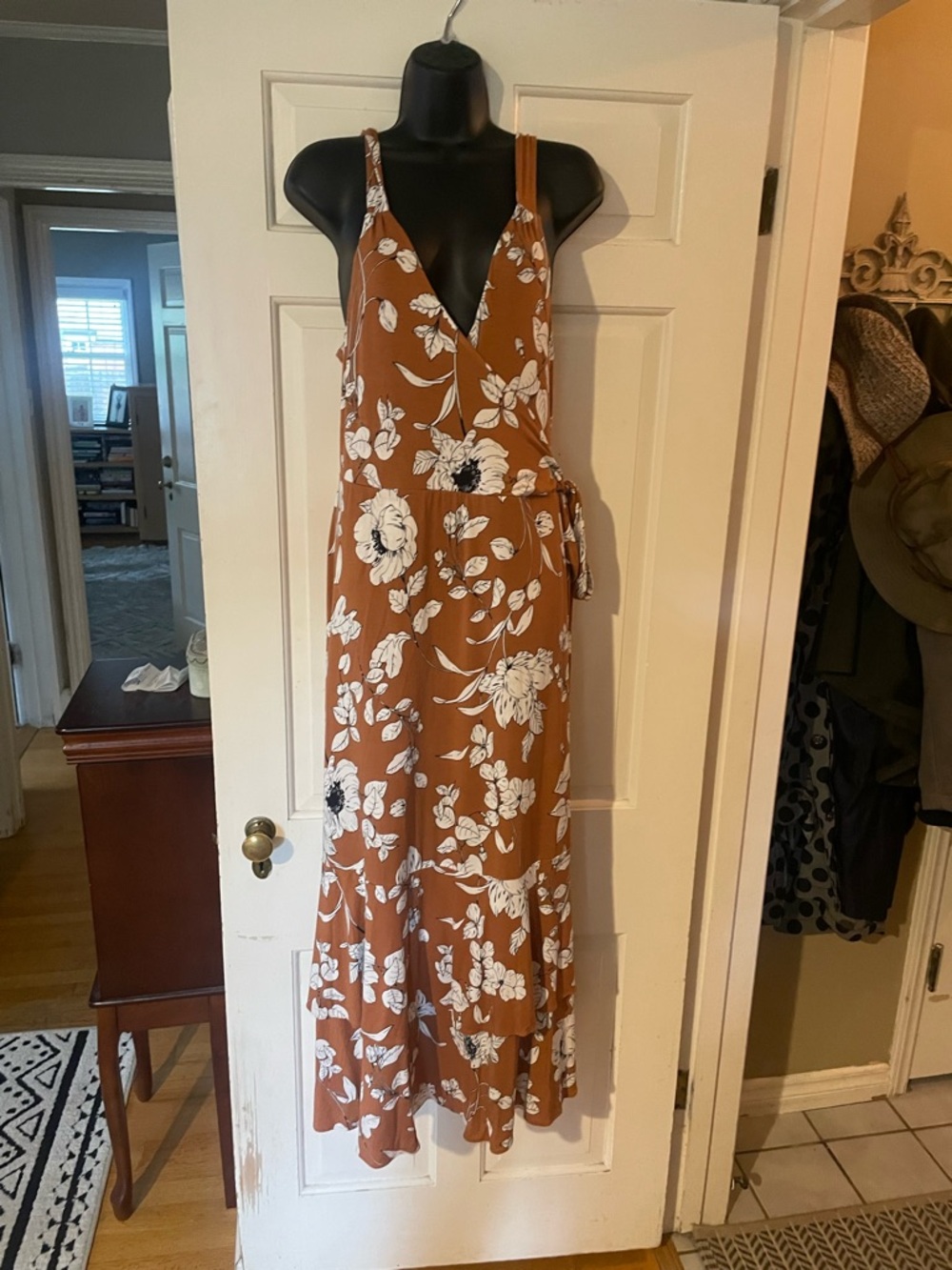 Anthropologie knit summer floral maxi dress